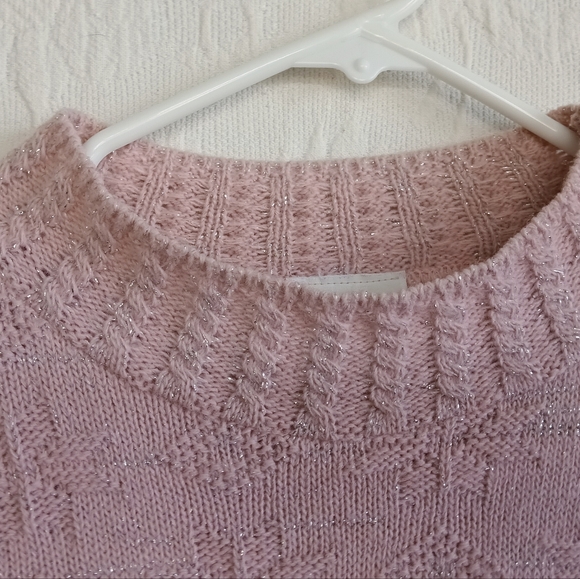 Bobbie Brooks Blush Pink Turtleneck Sweater With Sparkle Pastel Cute Soft Girl - Picture 6 of 9